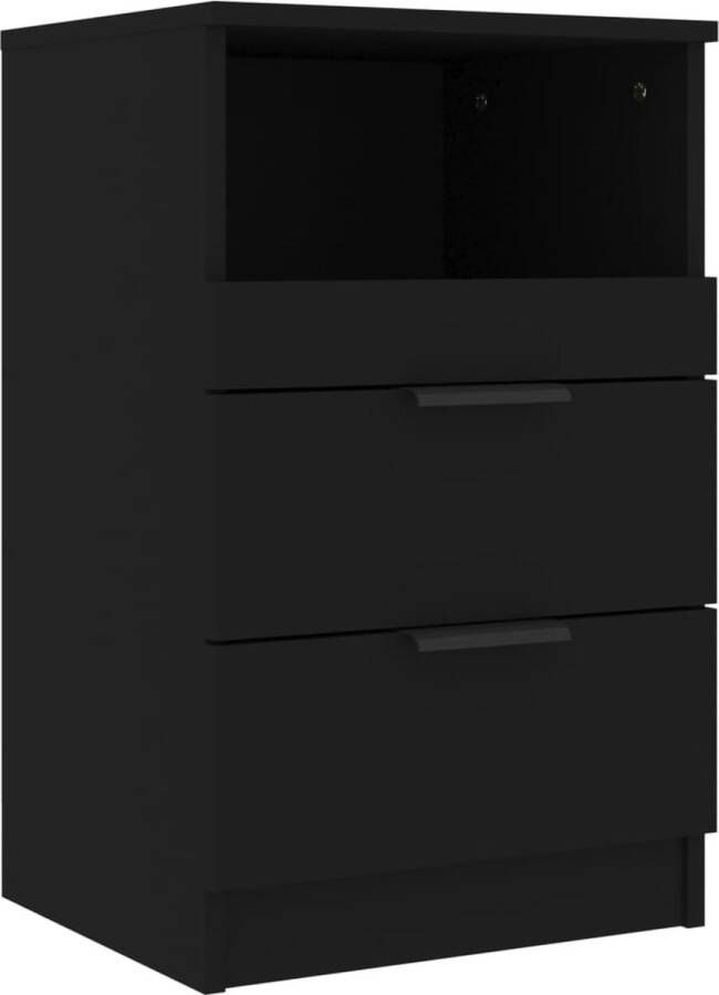 VidaXL Prolenta Premium Nachtkastje bewerkt hout zwart - Foto 7