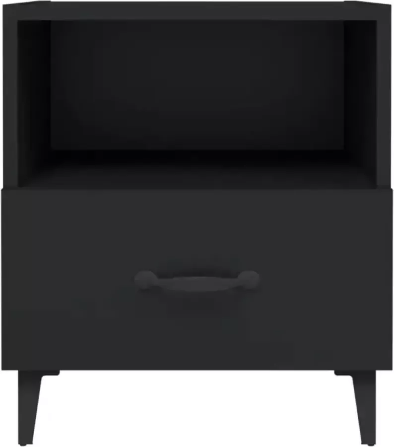 VidaXL Nachtkastje bewerkt hout zwart - Foto 2