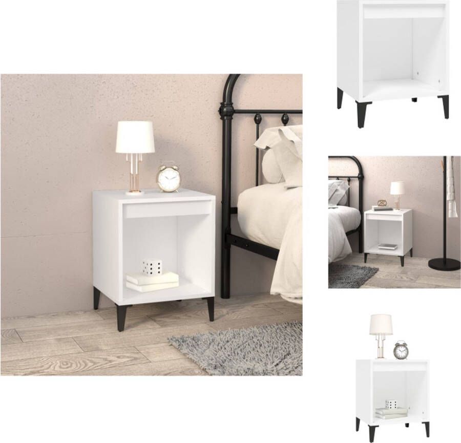 VidaXL Nachtkastje Nachtkastjes Houten Nachtkastje Slaapkamerkast Nachtkastje 40x35x50 cm wit