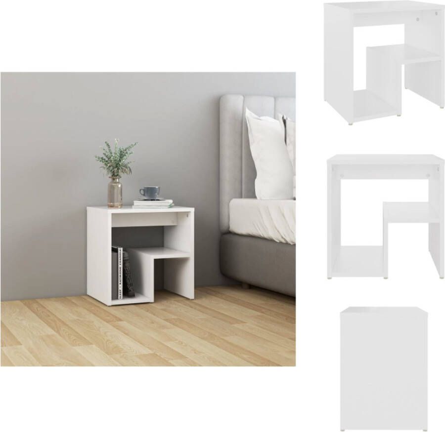 VidaXL Nachtkastje Nachtkastjes Slaapkamerkastje Slaapkamerkastjes Nachtkastje 40x30x40 cm bewerkt hout wit
