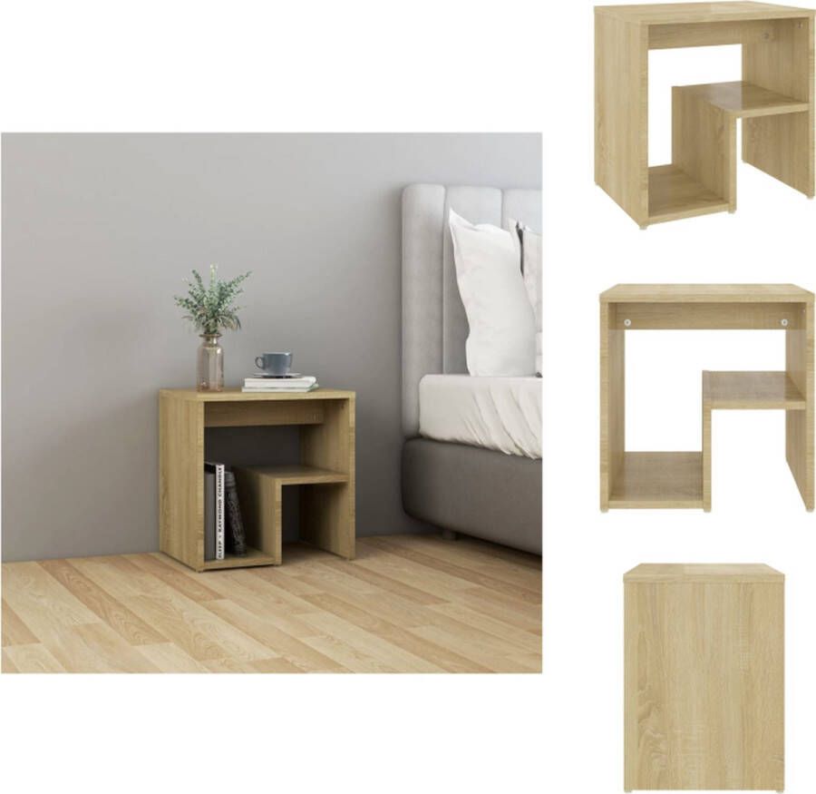 VidaXL Nachtkastje Bijzetkastje Afmetingen- 40 x 30 x 40 cm Ken- Duurzaam Sonoma Eiken Materiaal- Spaanplaat Montage vereist Kast