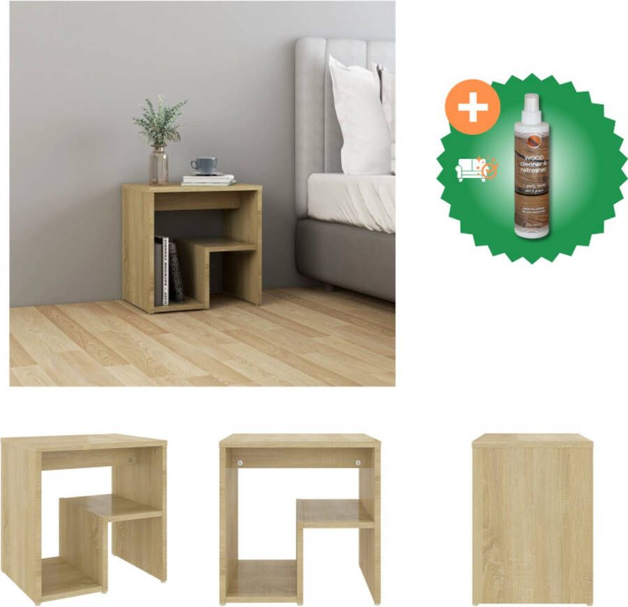 VidaXL Nachtkastje Bijzetkastje Afmetingen- 40 x 30 x 40 cm Ken- Duurzaam Sonoma Eiken Materiaal- Spaanplaat Montage vereist Kast Inclusief Houtreiniger en verfrisser - Foto 2