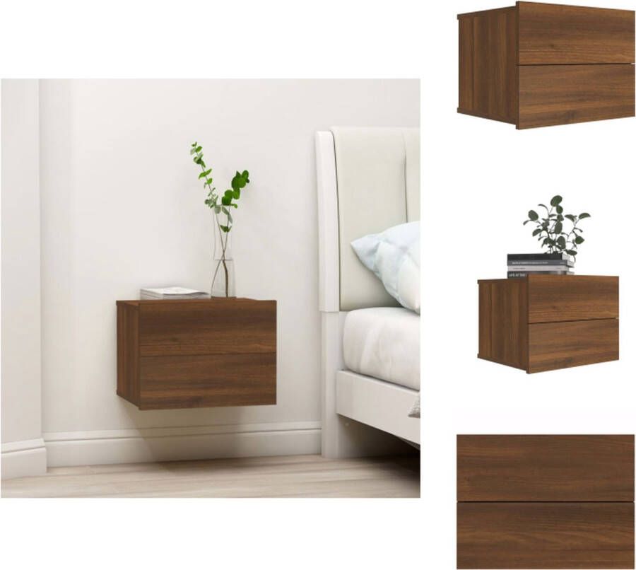 VidaXL Nachtkastje Nachtkastjes Houten Nachtkastje Telefoonkast Nachtkastje 40x30x30 cm bewerkt hout bruineikenkleurig