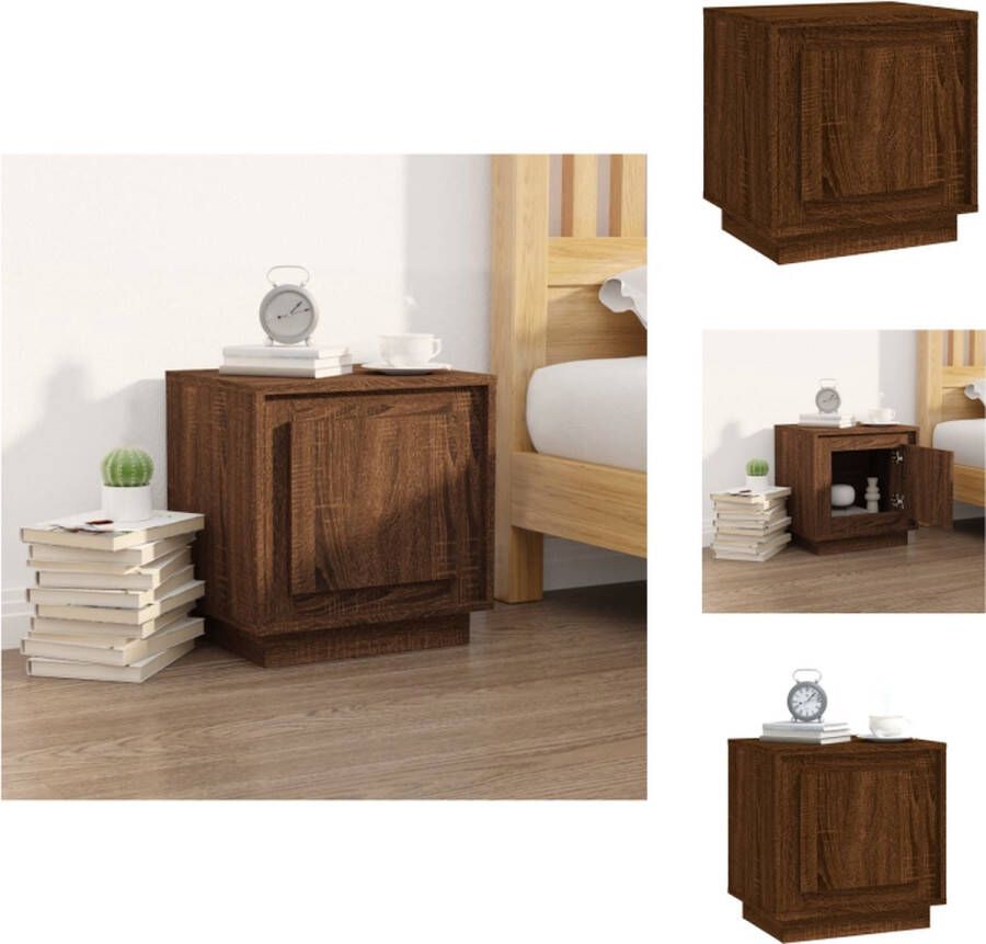 VidaXL Nachtkastje Nachtkastjes Kastje Nachttafel Nachtkastje 44x35x45 cm bewerkt hout bruineikenkleurig