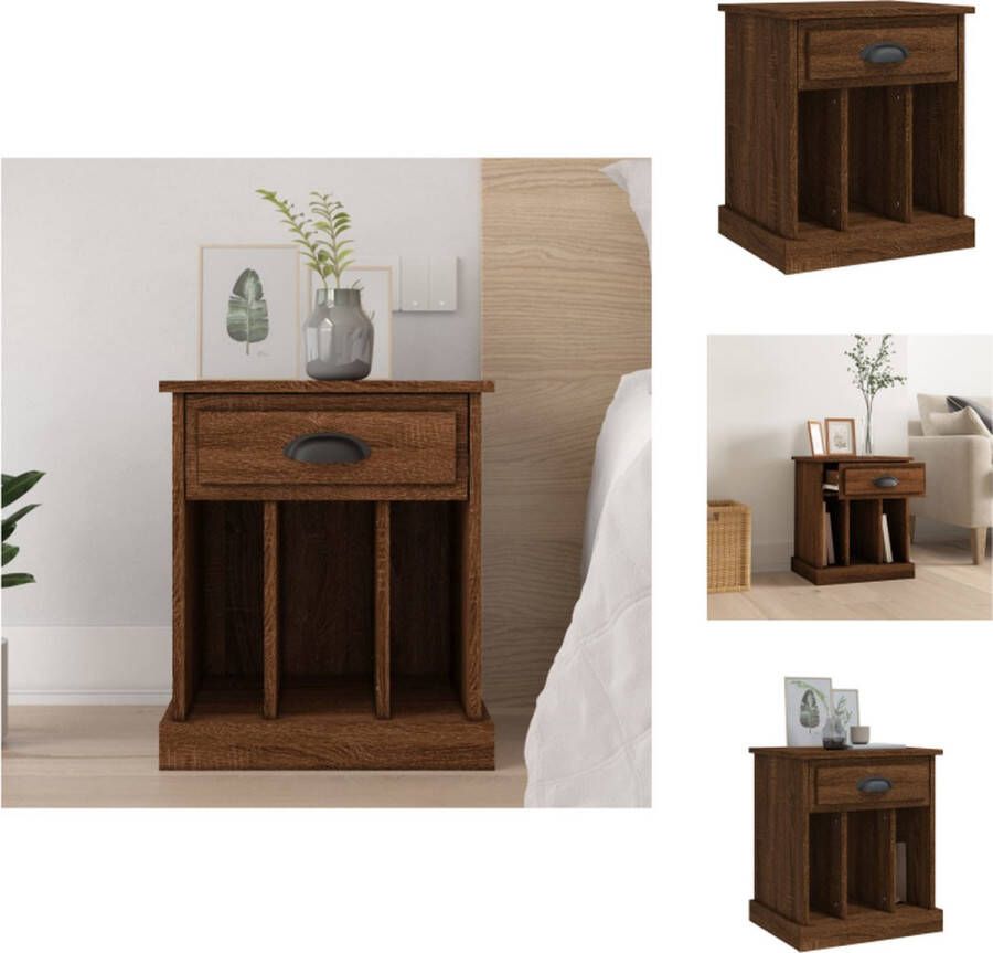 VidaXL Nachtkastje Nachtkastjes Houten Nachtkastje Houten Nachtkastjes Nachtkastje 43x36x50 cm bruineikenkleurig
