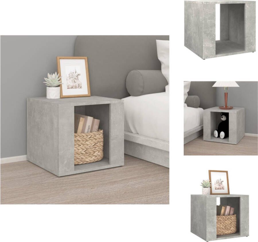 VidaXL Nachtkastje Nachtkastjes Nacht Kastje Nachtkastje 41x40x36 cm bewerkt hout betongrijs