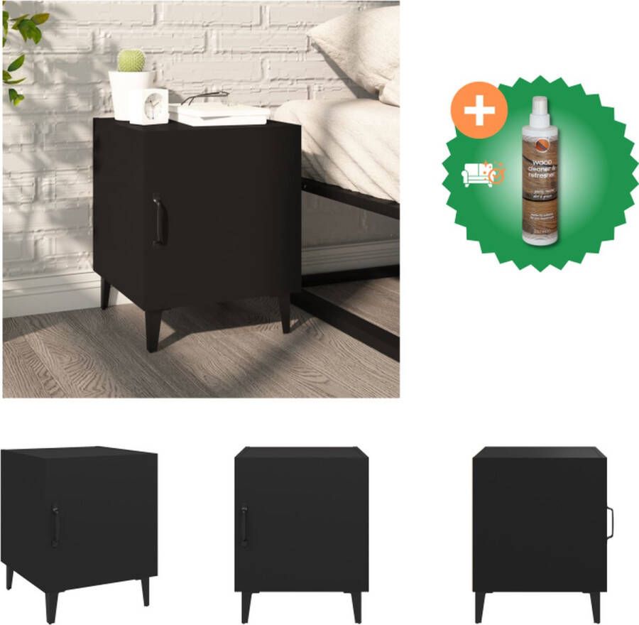 VidaXL Nachtkastje Elegant Meubelen 40 x 40 x 50 cm Zwart Kast Inclusief Houtreiniger en verfrisser - Foto 2
