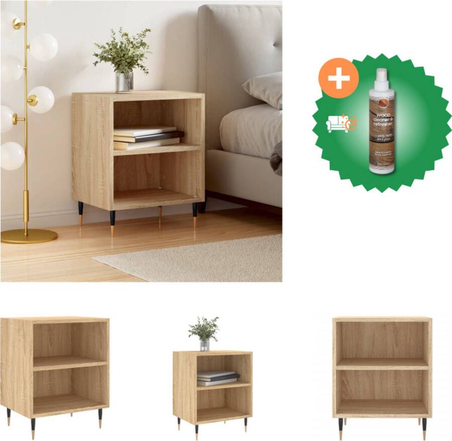 VidaXL Nachtkastje Elegant Meubelen Afmeting- 40 x 30 x 50 cm Kleur- Sonoma Eiken Duurzaam materiaal Kast Inclusief Houtreiniger en verfrisser - Foto 2