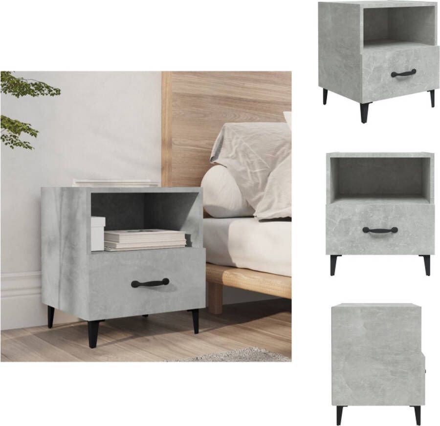 VidaXL Nachtkastje Nachtkastjes Houten Nachtkastje Houten Nachtkastjes Nachtkastje bewerkt hout betongrijs