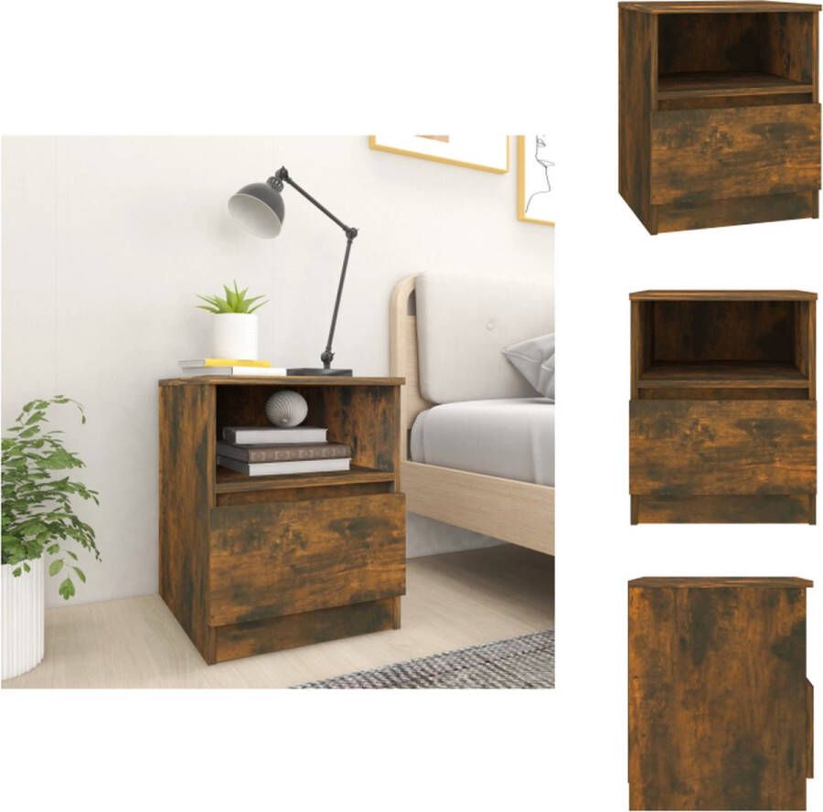 VidaXL Nachtkastje Nachtkastjes Houten Nachtkastje Telefoonkast Nachtkastje 40x40x50 cm bewerkt hout gerookt eikenkleurig