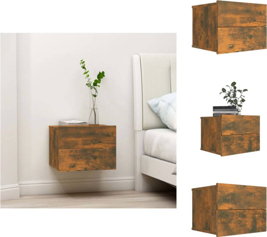 VidaXL Nachtkastje Nachtkastjes Houten Nachtkastje Telefoonkast Nachtkastje 40x30x30 cm bewerkt hout gerookt eikenkleurig
