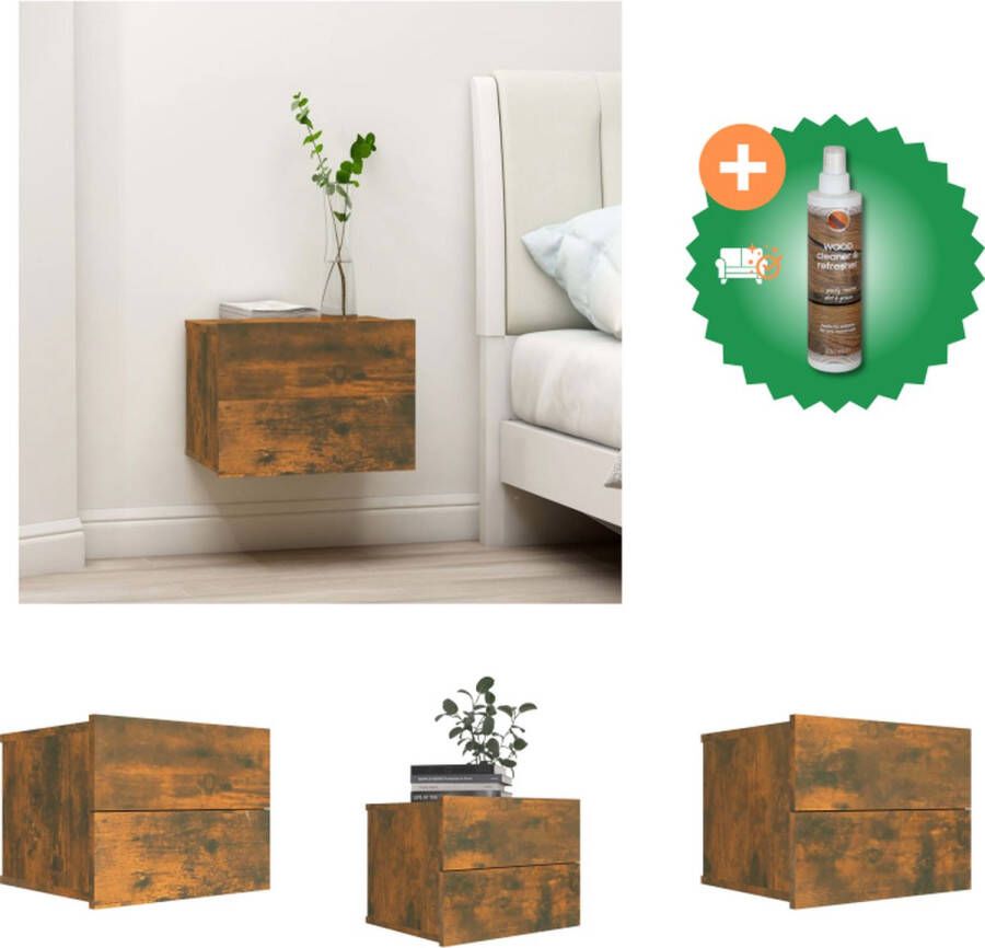 VidaXL Nachtkastje klassieke charme interieur afmetingen- 40 x 30 x 30 cm kleur- gerookt eiken ken- duurzaam materiaal Kast Inclusief Houtreiniger en verfrisser