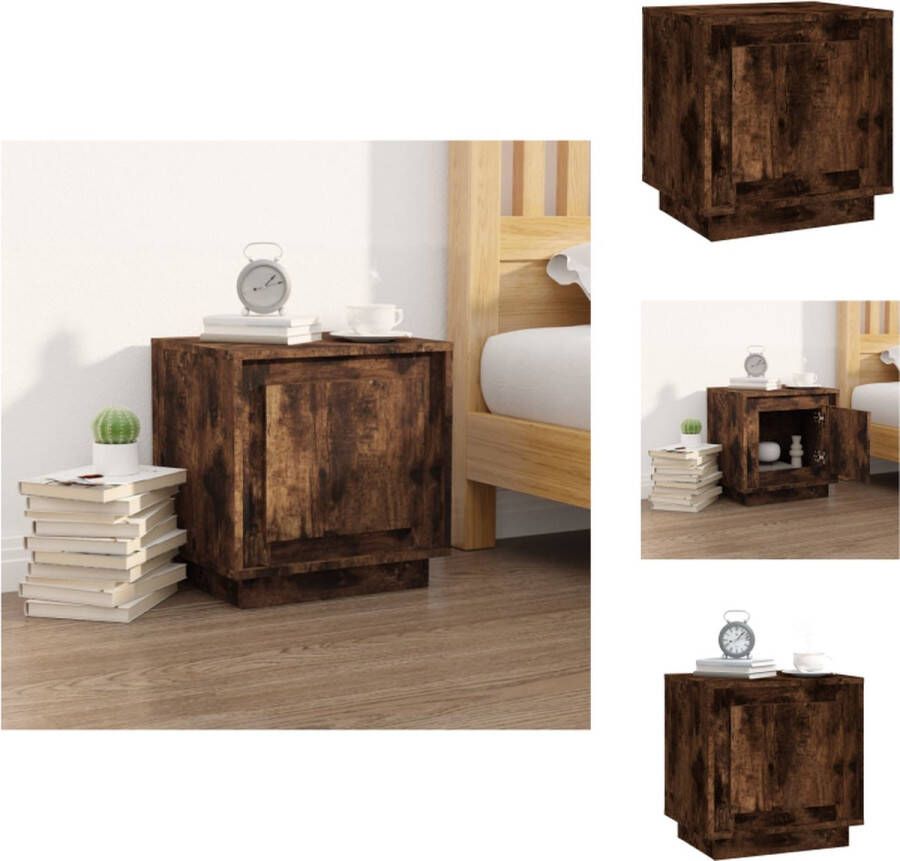 VidaXL Nachtkastje Nachtkastjes Kastje Nachttafel Nachtkastje 44x35x45 cm bewerkt hout gerookt eikenkleurig
