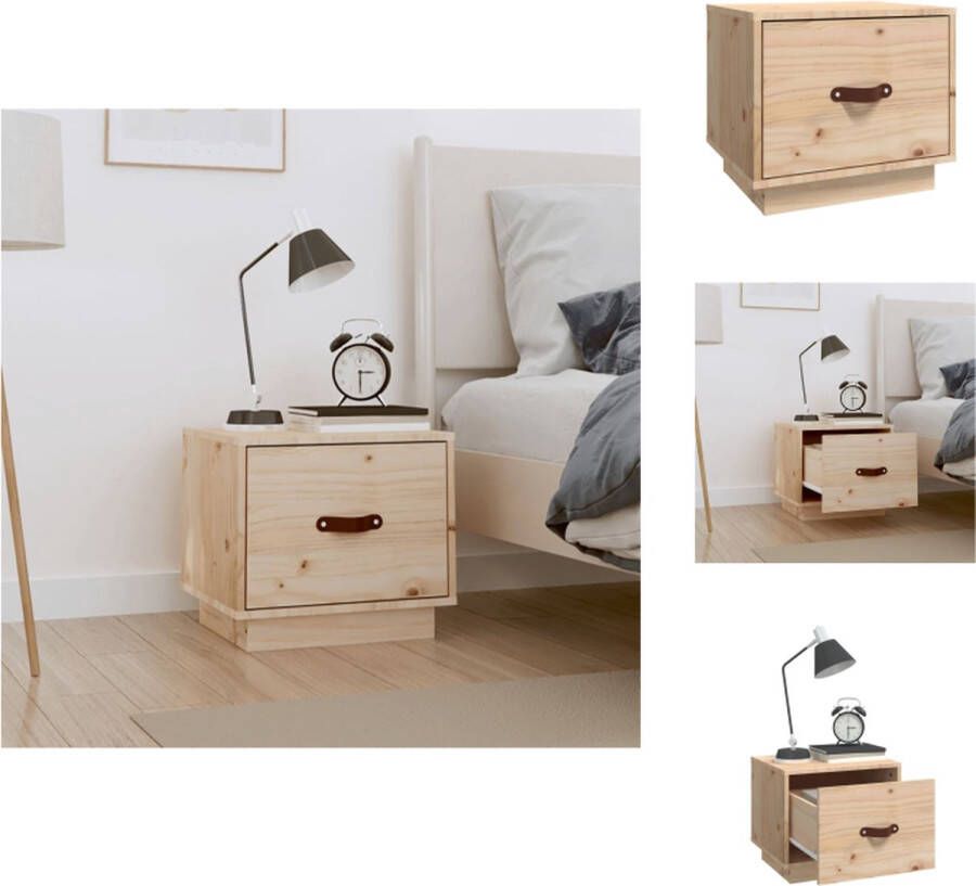 VidaXL Nachtkastje Nachtkastjes Houten Nachtkastje Telefoonkast Nachtkastje 40x34x35 cm massief grenenhout - Foto 2