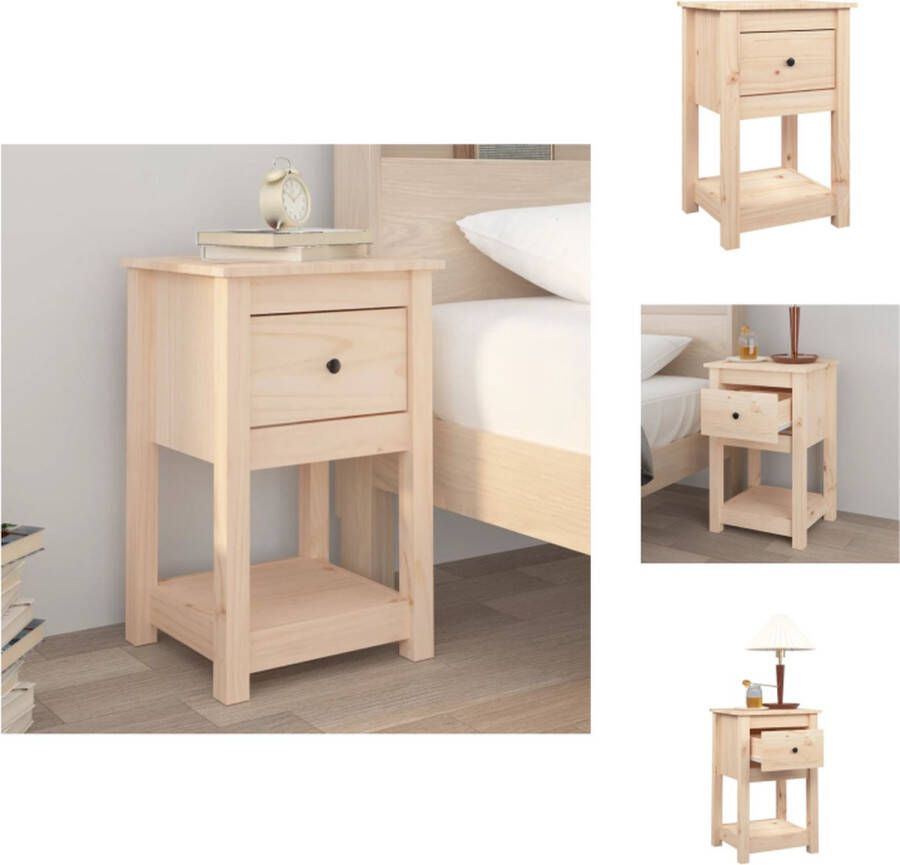 VidaXL Nachtkastje Nachtkastjes -kast Nachtkastje 40x35x61 5 cm massief grenenhout