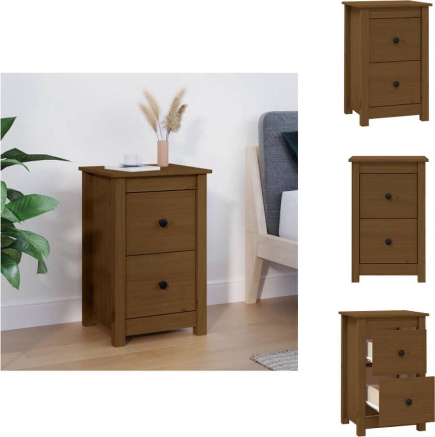 VidaXL Nachtkastje Nachtkastjes Houten Nachtkastje Telefoonkast Nachtkastje 40x35x61-5 cm massief grenenhout honingbruin