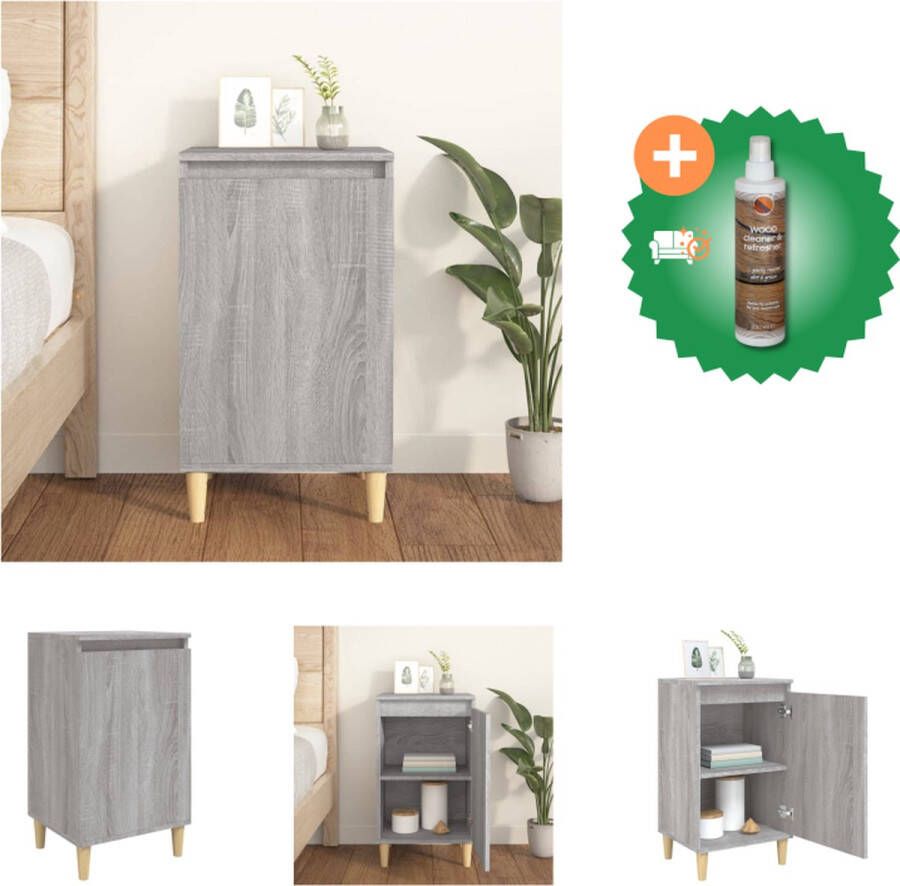VidaXL Nachtkastje Trendy Nachtkastje 40 x 35 x 70 cm Ken- Grijs Sonoma Eiken Kast Inclusief Houtreiniger en verfrisser - Foto 2