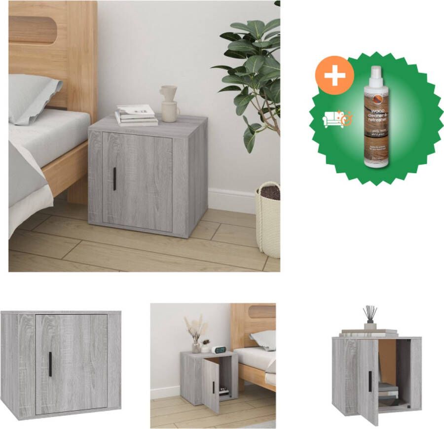 VidaXL Nachtkastje Trendy Nachtkastje 50 x 39 x 47 cm Grijs Sonoma Eiken Kast Inclusief Houtreiniger en verfrisser
