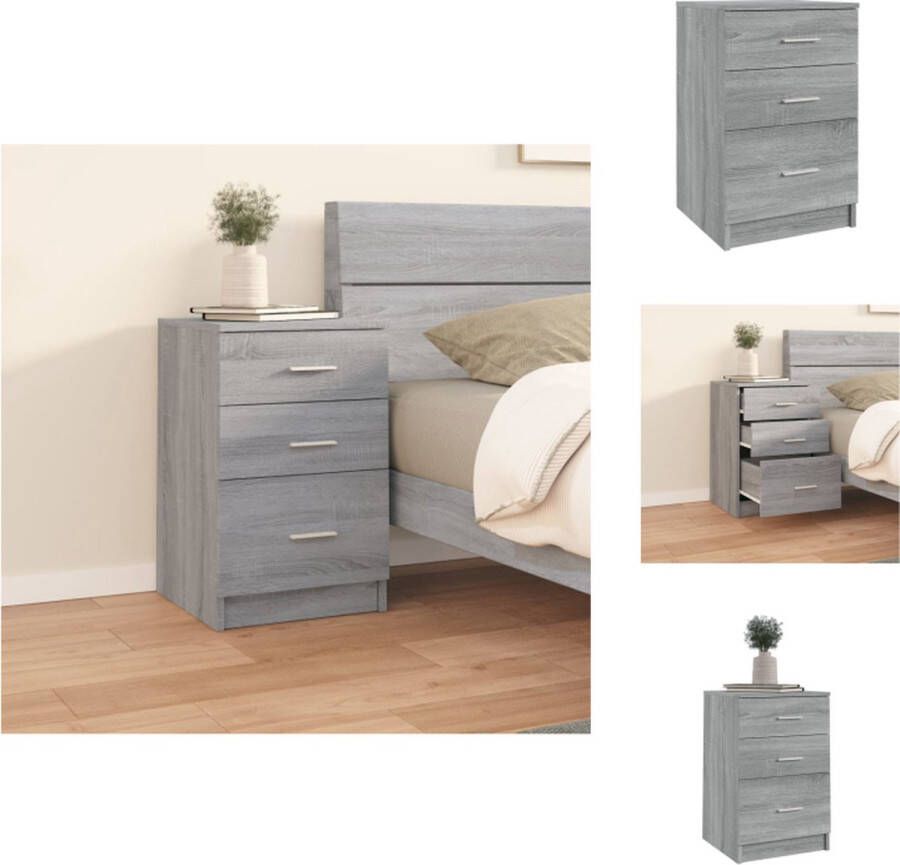 VidaXL Nachtkastje Grijze Sonoma Eiken 40x40x63 cm Praktisch en tijdloos Kast