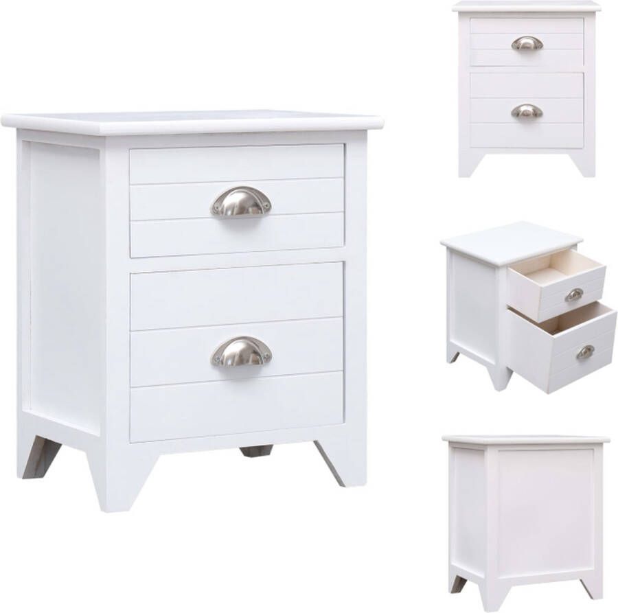 VidaXL Kastje Kastjes Nachtkastje Nachttafel Nachtkastje 38x28x45 cm paulowniahout wit