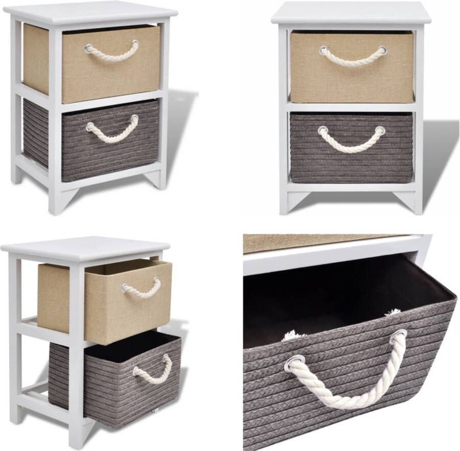 VidaXL Nachtkastje hout Kast Kasten Kastje Kastjes - Foto 2