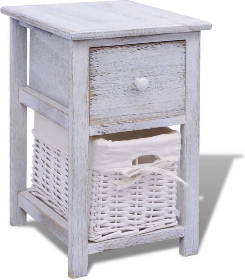 VidaXL -Nachtkastje-hout-wit