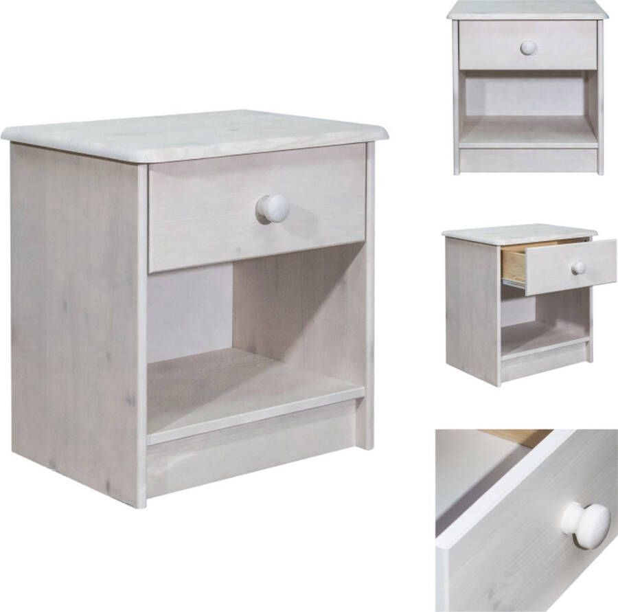 VidaXL Nachtkastje Nachtkastjes Slaapkamerkastje Slaapkamerkastjes Nachtkastje 41x30x42 cm massief grenenhout