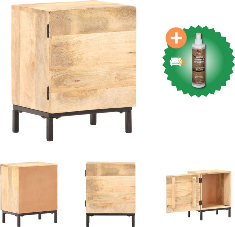 VidaXL Nachtkastje Houten Slaapkaast 40 x 30 x 51 cm Deur Kast Inclusief Houtreiniger en verfrisser