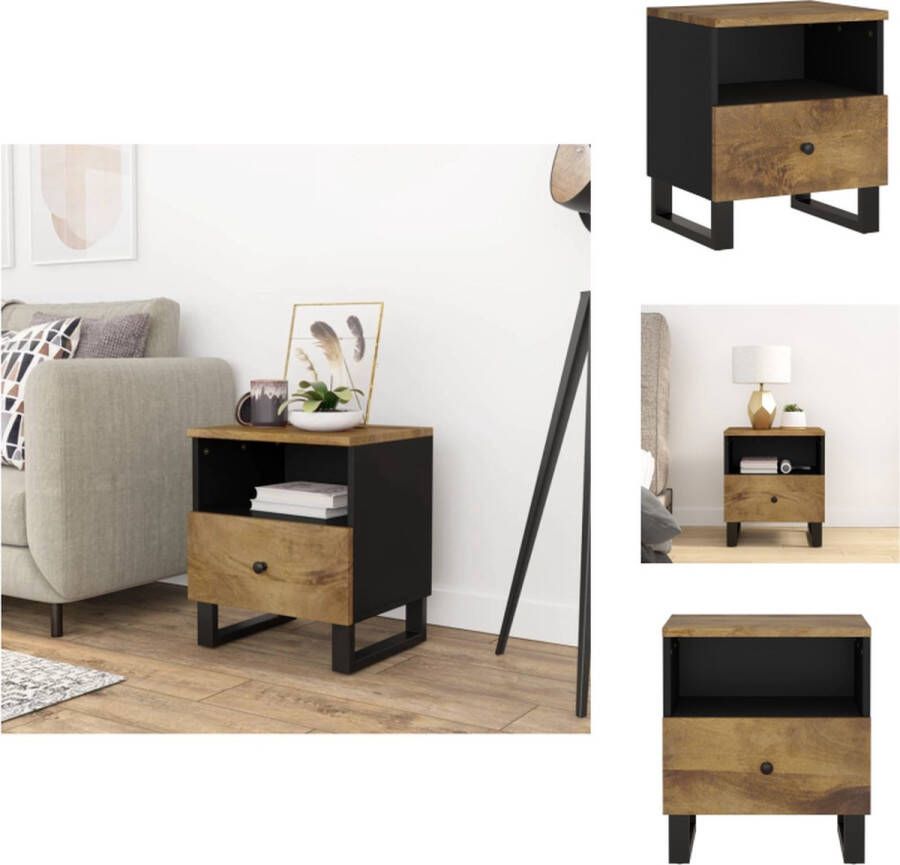 VidaXL Nachtkastje Nachtkastjes Houten Nachtkastje Houten Nachtkastjes Nachtkastje massief mangohout en bewerkt hout