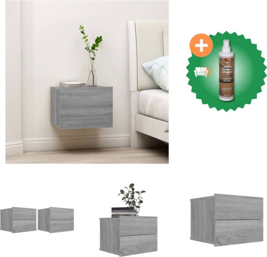 VidaXL Nachtkastje Klassieke Charme Opbergruimte Afmeting- 40 x 30 x 30 cm Ken- Grijs Sonoma Eiken Kast Inclusief Houtreiniger en verfrisser