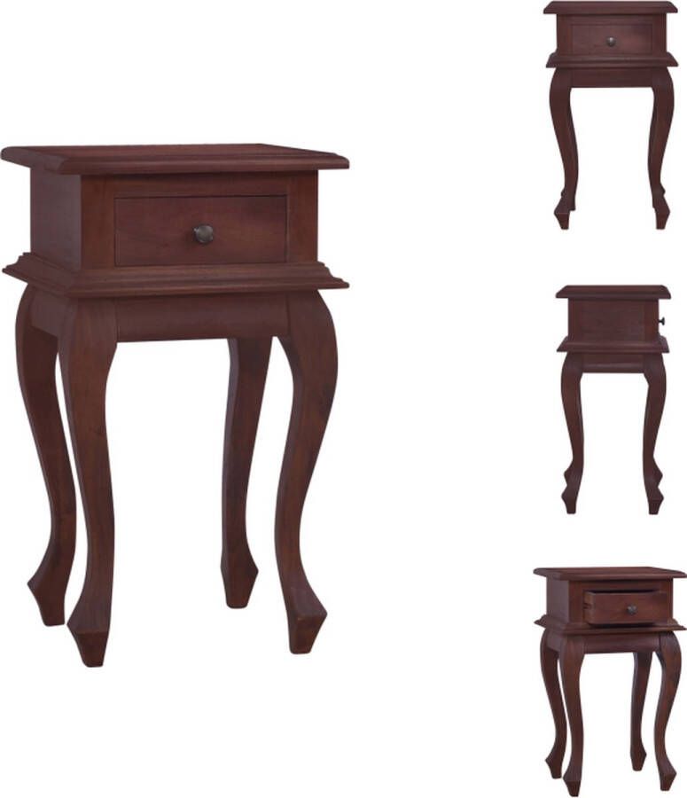 VidaXL Nachtkastje Nachtkastjes Houten Tafel Houten Tafels Nachtkastje 35x30x60 cm massief mahoniehout klassiek bruin