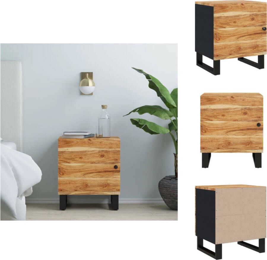 VidaXL Nachtkastje Nachtkastjes Kast Zijkast Nachtkastje 40x33x46 cm massief acaciahout