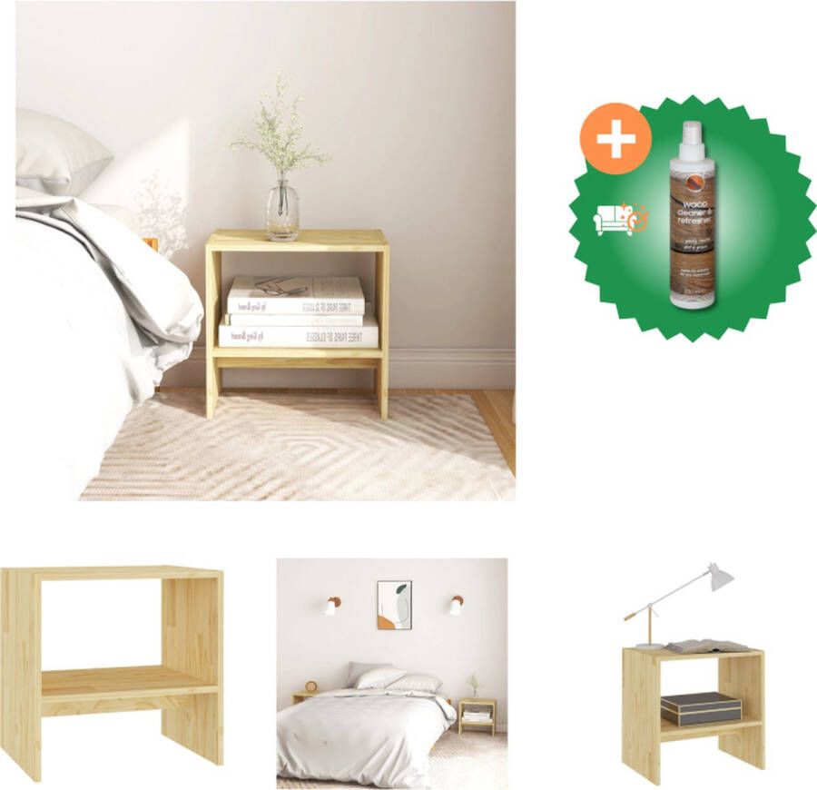 VidaXL Nachtkastje Massief grenenhout 40 x 30.5 x 40 cm Elegant Kast Inclusief Houtreiniger en verfrisser - Foto 2