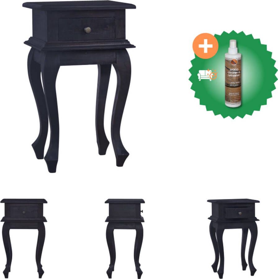 VidaXL Nachtkastje 35x30x60 cm massief mahoniehout lichtkoffiekleurig Kast Inclusief Houtreiniger en verfrisser