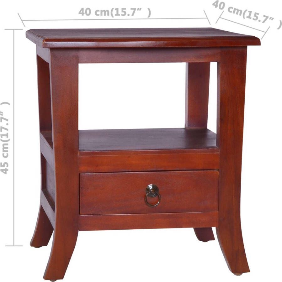 VidaXL -Nachtkastje-massief-mahoniehout-klassiek-bruin - Foto 2