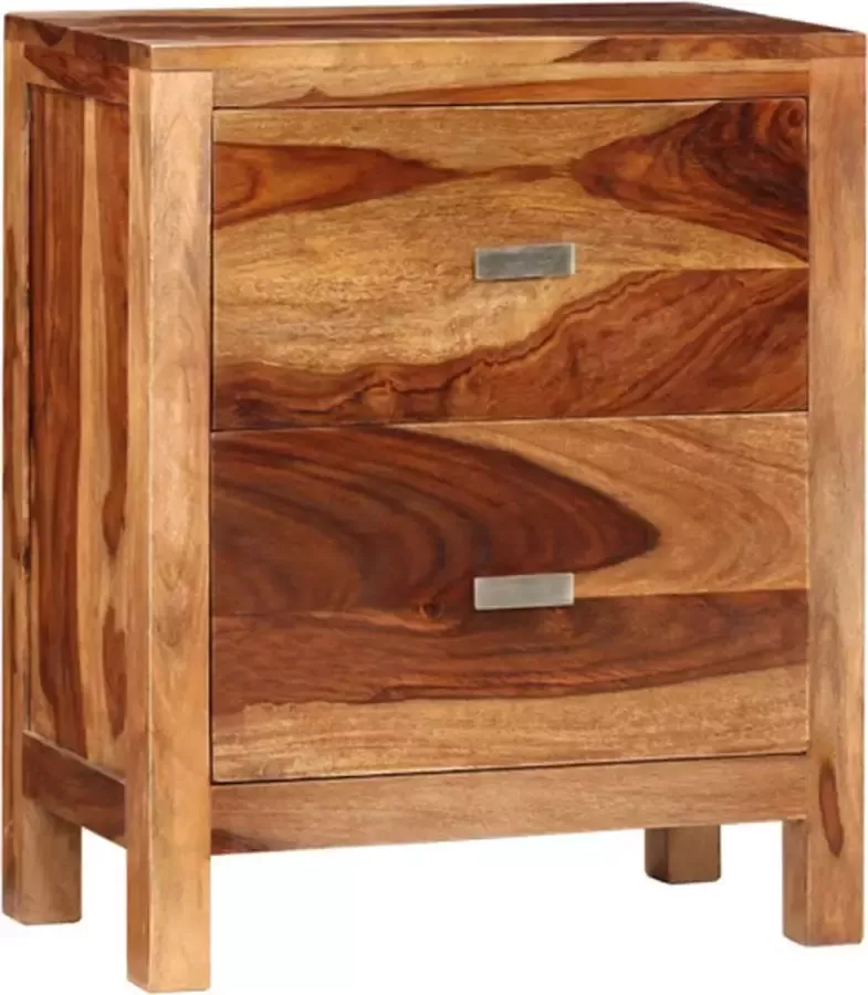 VidaXL Nachtkastje met 2 lades massief sheeshamhout - Foto 2