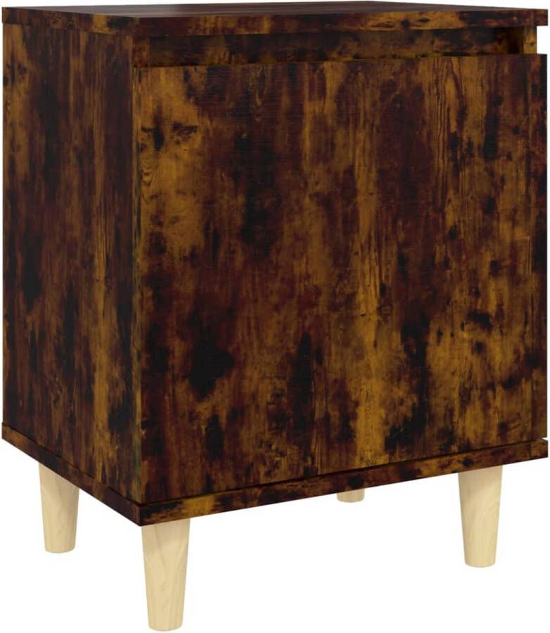 VidaXL -Nachtkastje-met-houten-poten-40x30x50-cm-gerookt-eikenkleurig