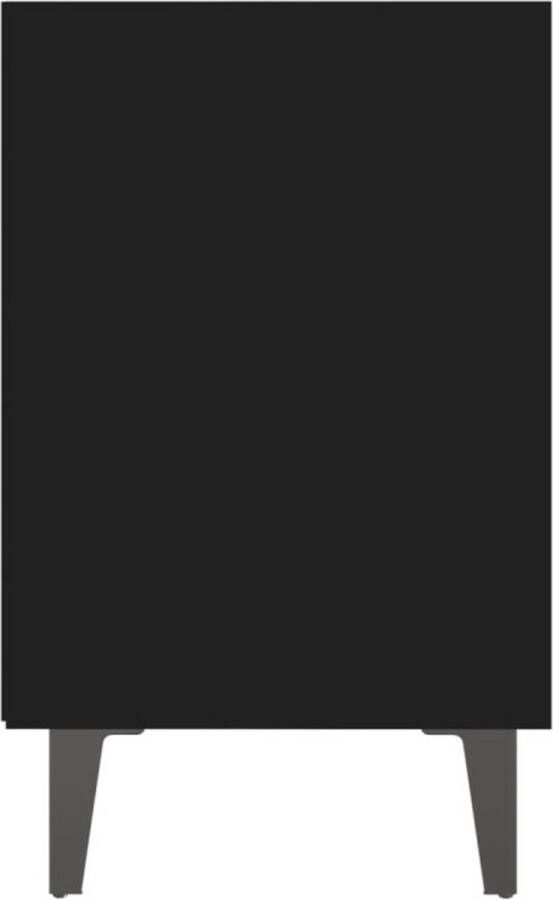 VidaXL -Nachtkastje-met-metalen-poten-40x30x50-cm-zwart - Foto 3