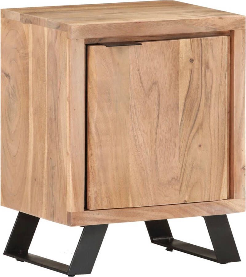 VidaXL -Nachtkastje-met-natuurlijke-rand-40x30x50-cm-massief-acaciahout - Foto 1
