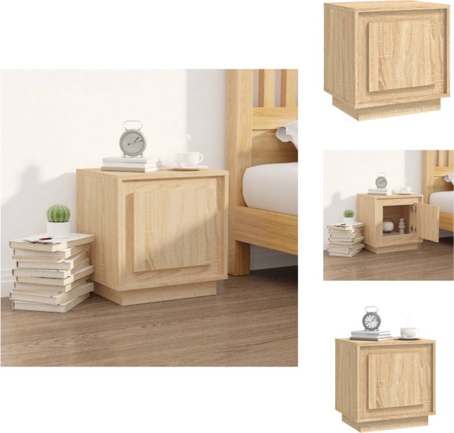 VidaXL Nachtkastje Nachtkastjes Kastje Nachttafel Nachtkastje 44x35x45 cm bewerkt hout sonoma eikenkleurig - Foto 2