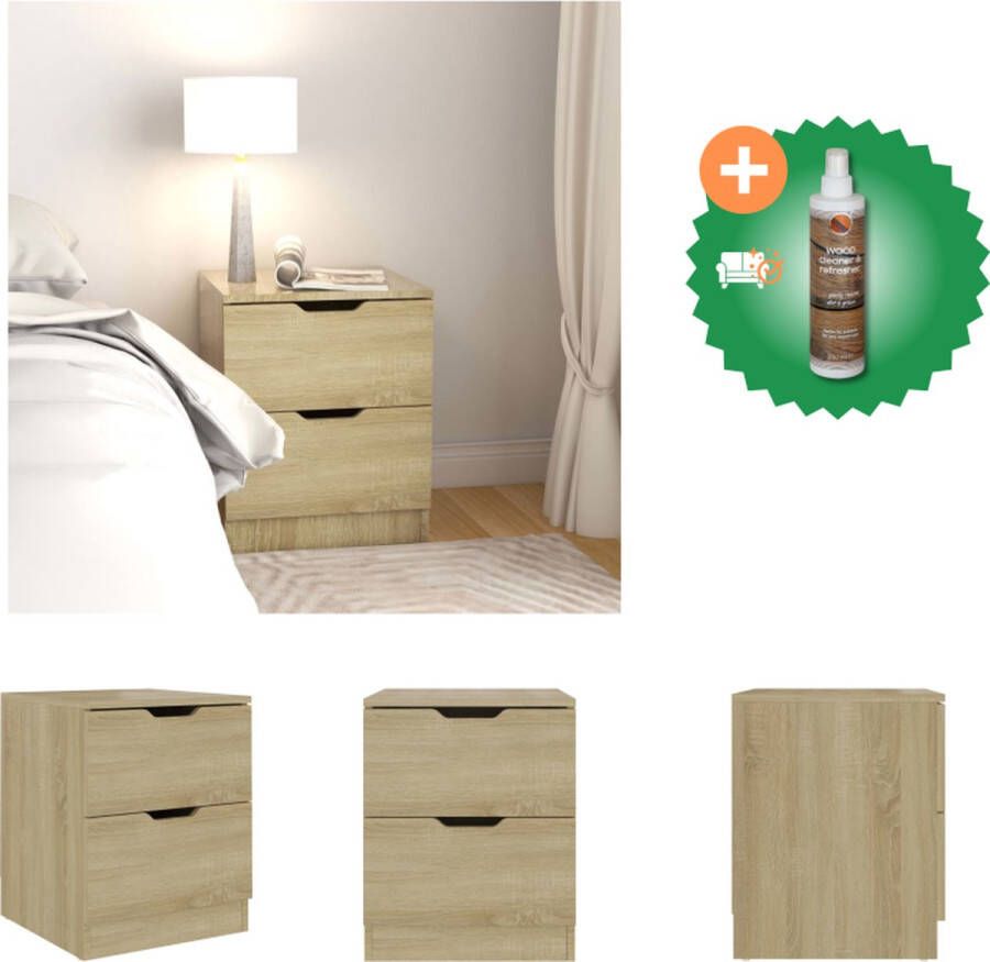 VidaXL Nachtkastje 40x40x50 cm spaanplaat sonoma eikenkleurig Kast Inclusief Houtreiniger en verfrisser - Foto 2