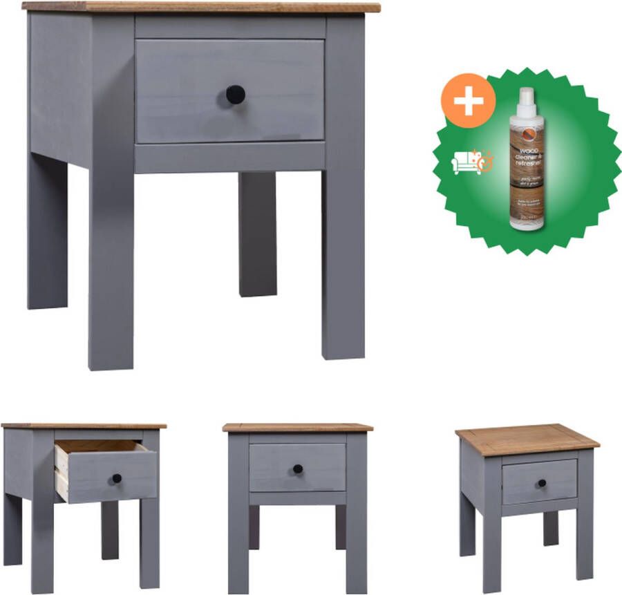 VidaXL Nachtkastje Modern Opbergmeubel salontafel 46 x 40 x 57 cm Massief grenenhout Kast Inclusief Houtreiniger en verfrisser