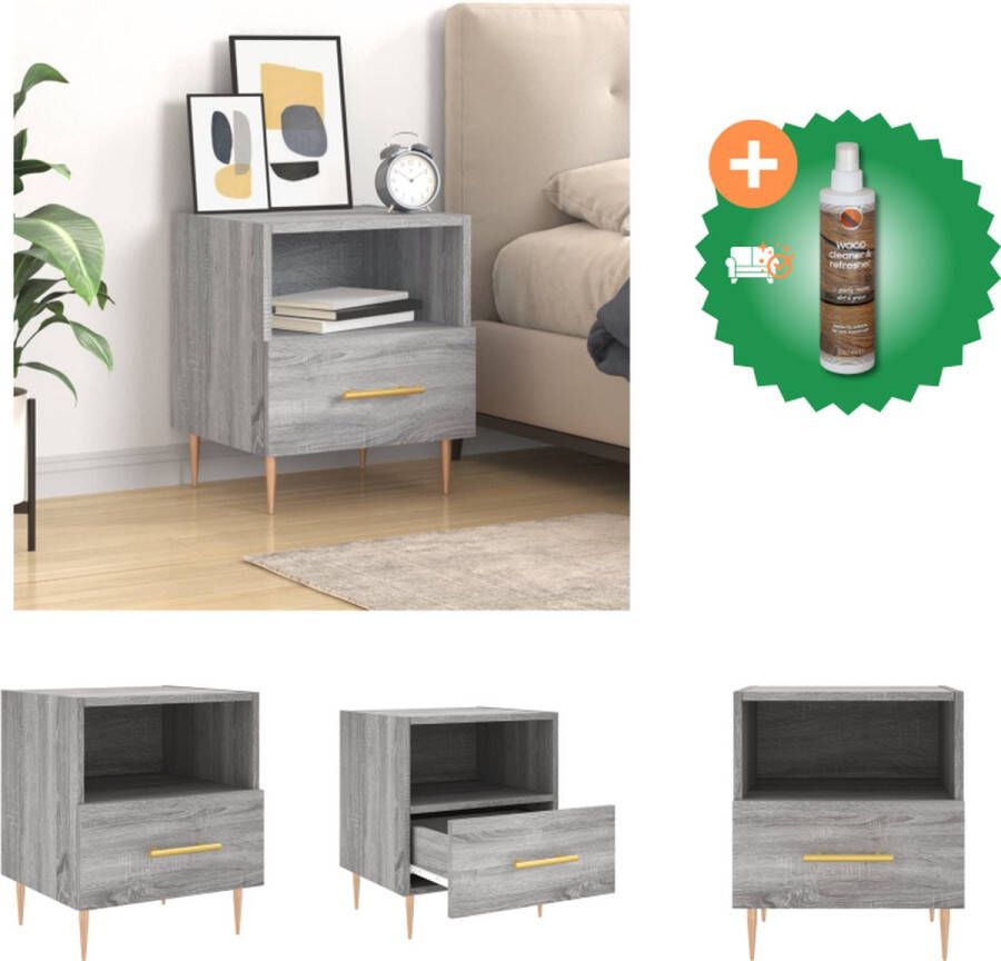VidaXL Nachtkastje Moderne charme Bijzetkast 40x35x47.5 cm Grijs sonoma eiken Kast Inclusief Houtreiniger en verfrisser