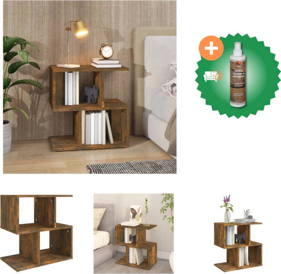 VidaXL Nachtkastje Moderne Charme Meubelen Afmeting- 50 x 30 x 51.5 cm Kleur- Gerookt Eiken Materiaal- Bewerkt Hout Kast Inclusief Houtreiniger en verfrisser