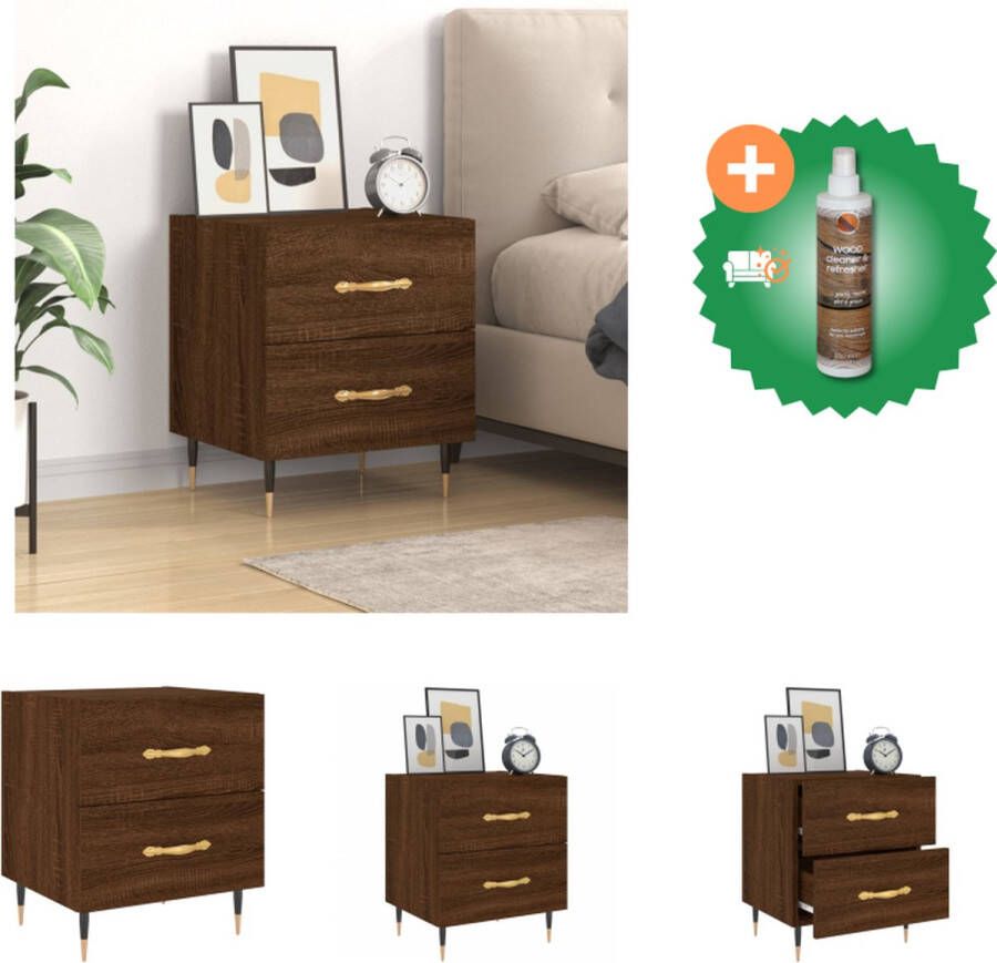 VidaXL Nachtkastje Moderne charme Nachtkastje Afmetingen- 40x35x47.5 cm Ken- Duurzaam materiaal Kast Inclusief Houtreiniger en verfrisser