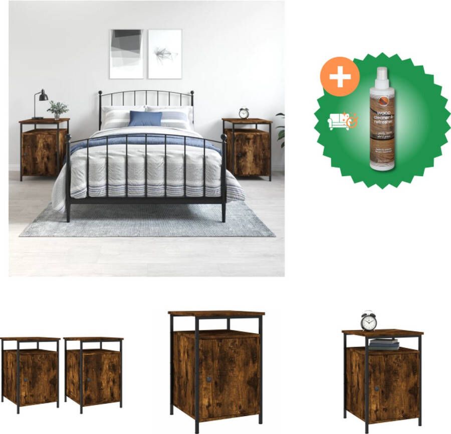 VidaXL Nachtkastje Nachtkastjes Afmetingen- 40 x 42 x 60 cm Ken- Verstelbare poten Kast Inclusief Houtreiniger en verfrisser - Foto 3