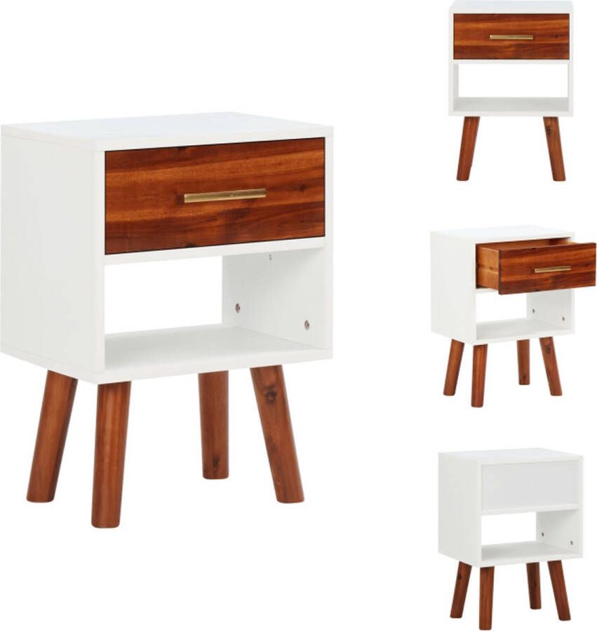 VidaXL Nachtkastje Nachtkastjes Nachttafel Nachttafels Nachtkastje 40x30x57 cm massief acaciahout - Foto 2