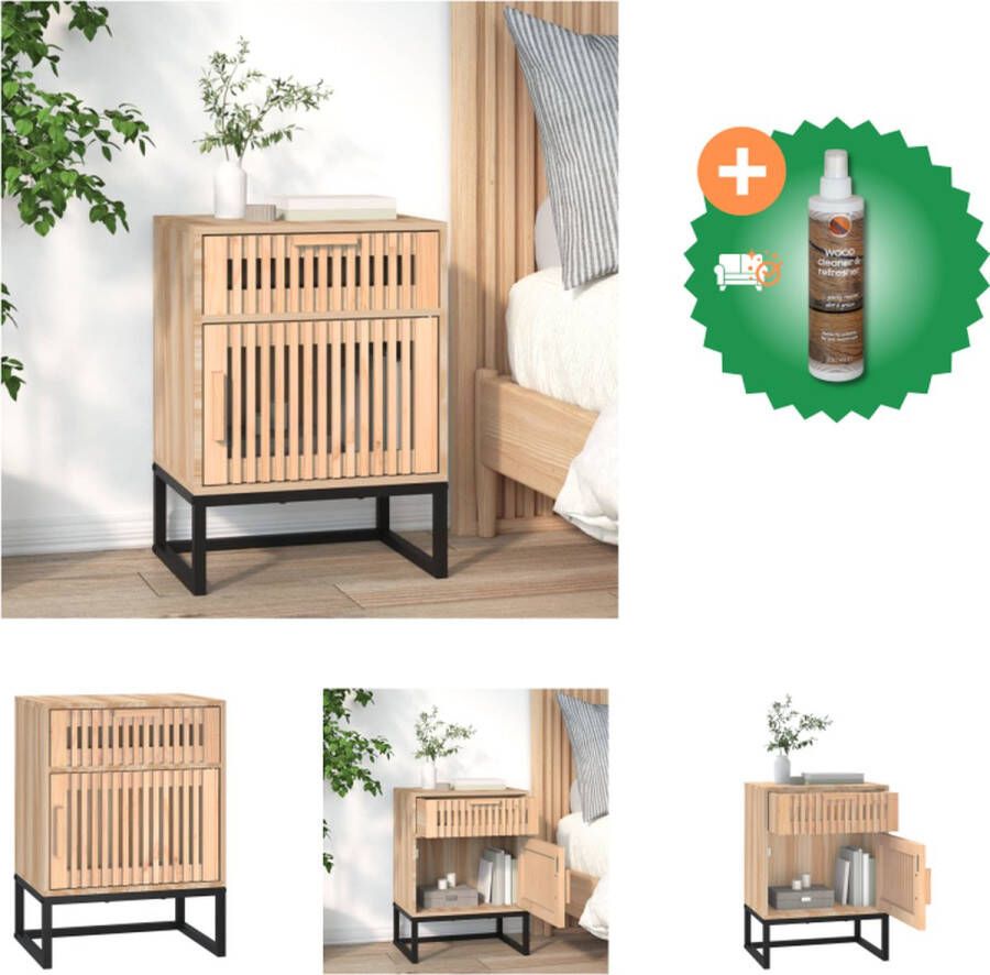 VidaXL Nachtkastje Scandinavisch Design Hout 40 x 30 x 55.5 cm Kast Inclusief Houtreiniger en verfrisser