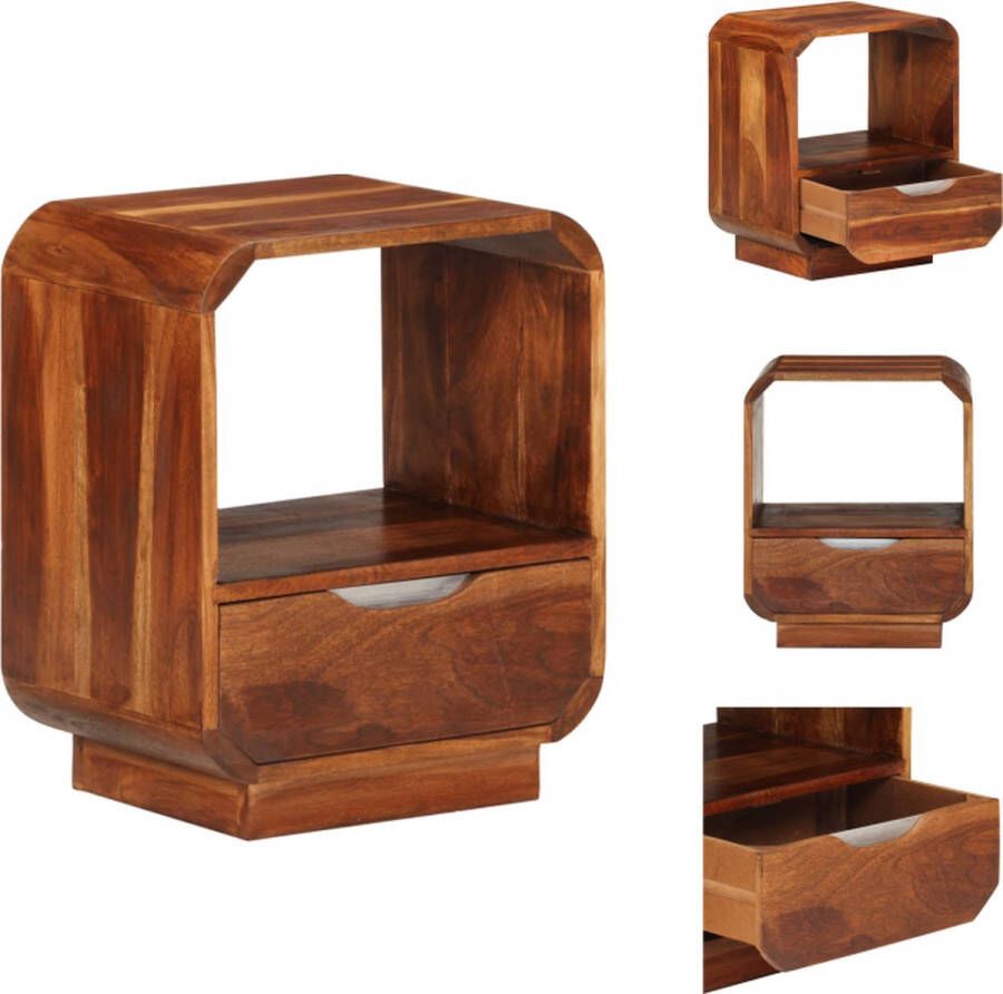 VidaXL Nachtkastje Nachtkastjes Nachtkast Nachtkasten Nachtkastje met lade 40x30x50 cm massief sheeshamhout