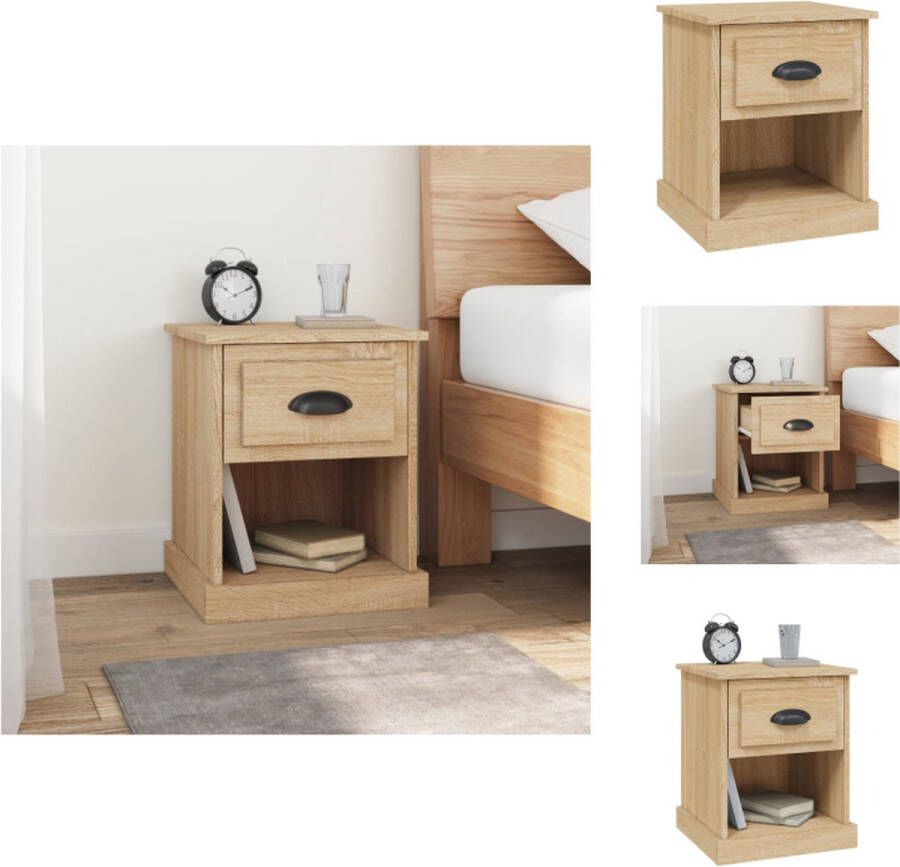 VidaXL Nachtkastje Nachtkastjes Nacht Kastje Nachtkastje 39x39x47 5 cm bewerkt hout sonoma eikenkleurig
